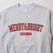 A gray sweatshirt with the text 