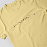 A yellow t-shirt with the text 
