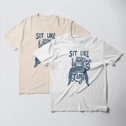 two t-shirts with a graphic design on them.