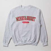 A grey sweatshirt with the text 