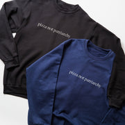 two sweatshirts with the same text printed on them.