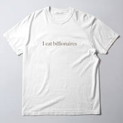 A white t-shirt with the text 